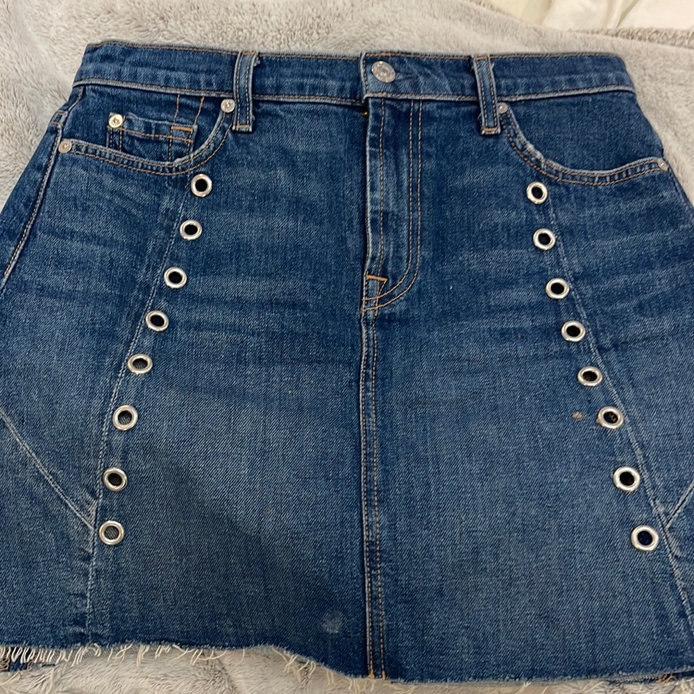 7 for all mankind jean skirt